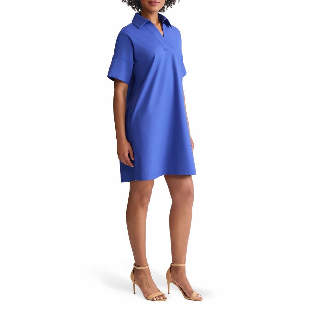 Ming Wang Sapphire Sea A-Line Cotton  Shift Dress NWT $195